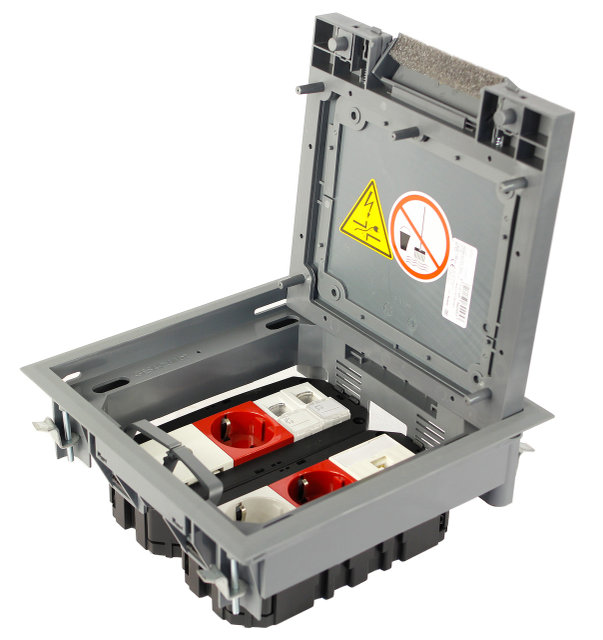 Лючок ges4-2u (универсальный) 6xmodul45 (полиамид,серый). Тип: GES4-2U10T 7011