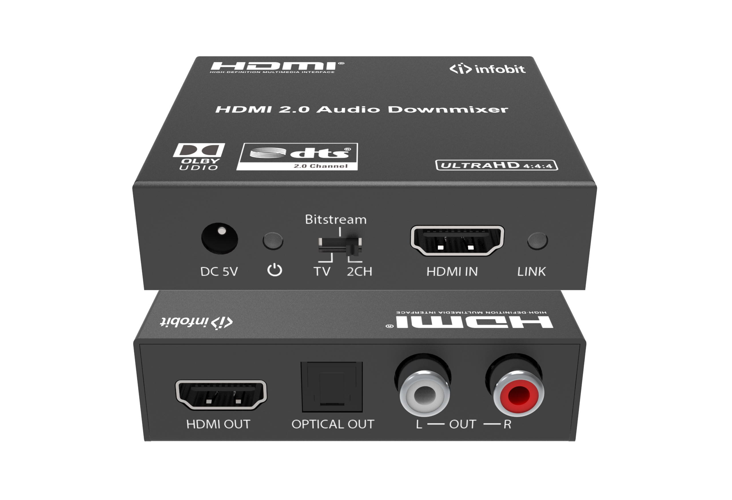 Де-ембеддер аудио из HDMI Infobit iTrans AD02  4K60 18Gbps HDMI Audio De-embedder/ Extractor