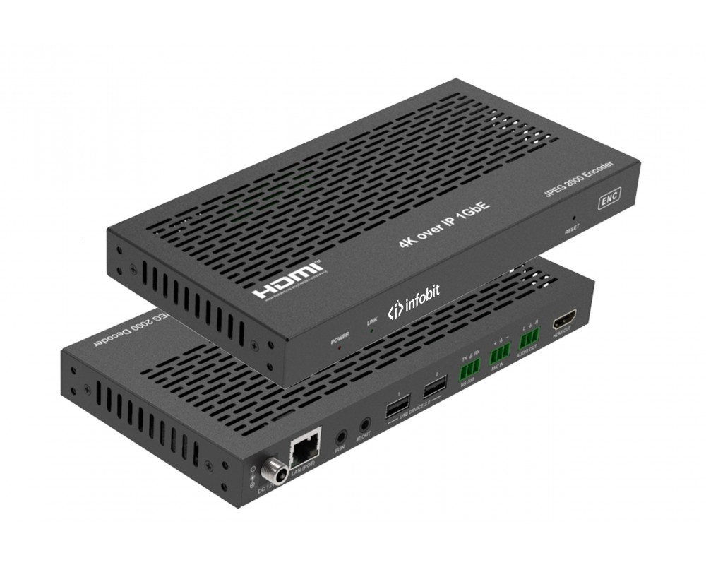 Infobit, iSwitch 2000T, Передатчик HDMI JPEG 2000 AV через IP, кодер, 4K60, KVM, Tx