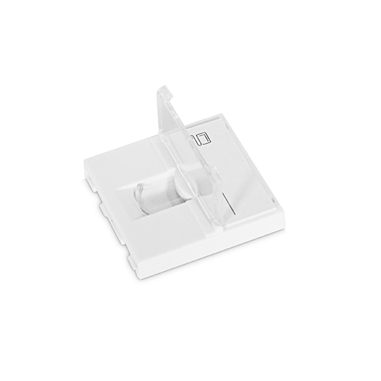 Лицевая панель LY-FP65, 45x45 мм, Со шторкой, 1 модуль, Белая