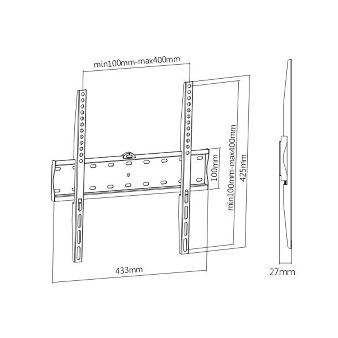 Кронштейн фиксированный Brateck KL21G-44F, до 40кг