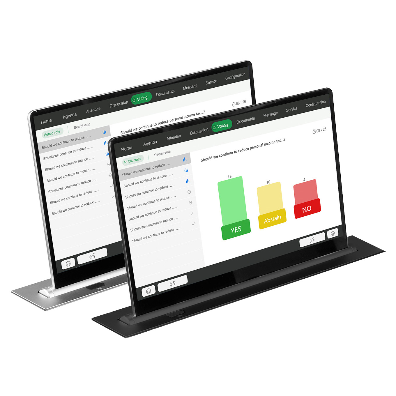 Моторизованный выдвижной монитор 17" с микрофоном делегата Vissonic VIS-17LSSCM-D