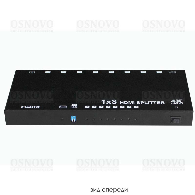 Усилитель-распределитель Osnovo D-Hi108/1, 1:8 HDMI, 4K@60Hz