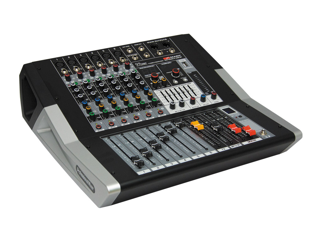 Активный микшерный пульт MARK MM 6399 P USB BT, 6-каналов, 2x300W(4Om)