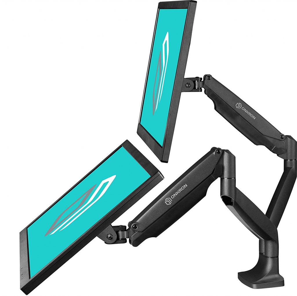 Кронштейн с газлифтом для 2-х мониторов ONKRON G200 белый